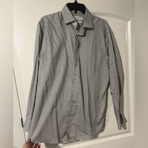 Men’s 16 1/2 inch collection by Michael Strahan black & white shirt with buttons